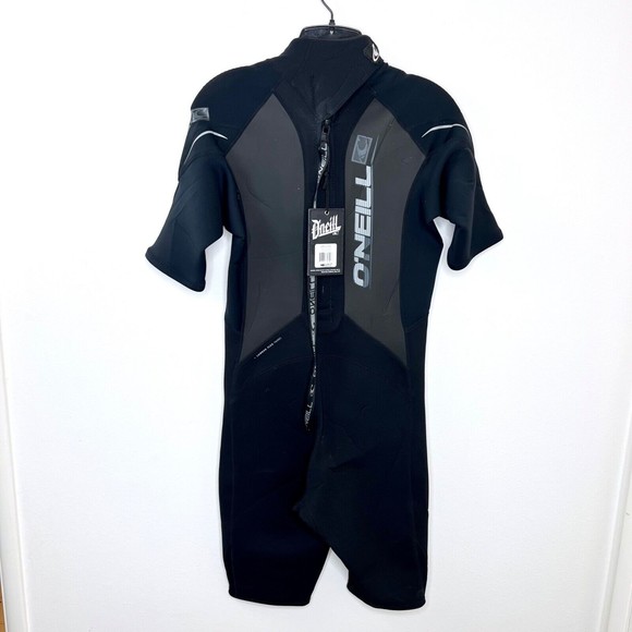 O’Neill Wetsuit Men Medium Hammer 2/1 mm Short Sleeve Spring Suit Black Back Zip - Picture 6 of 9